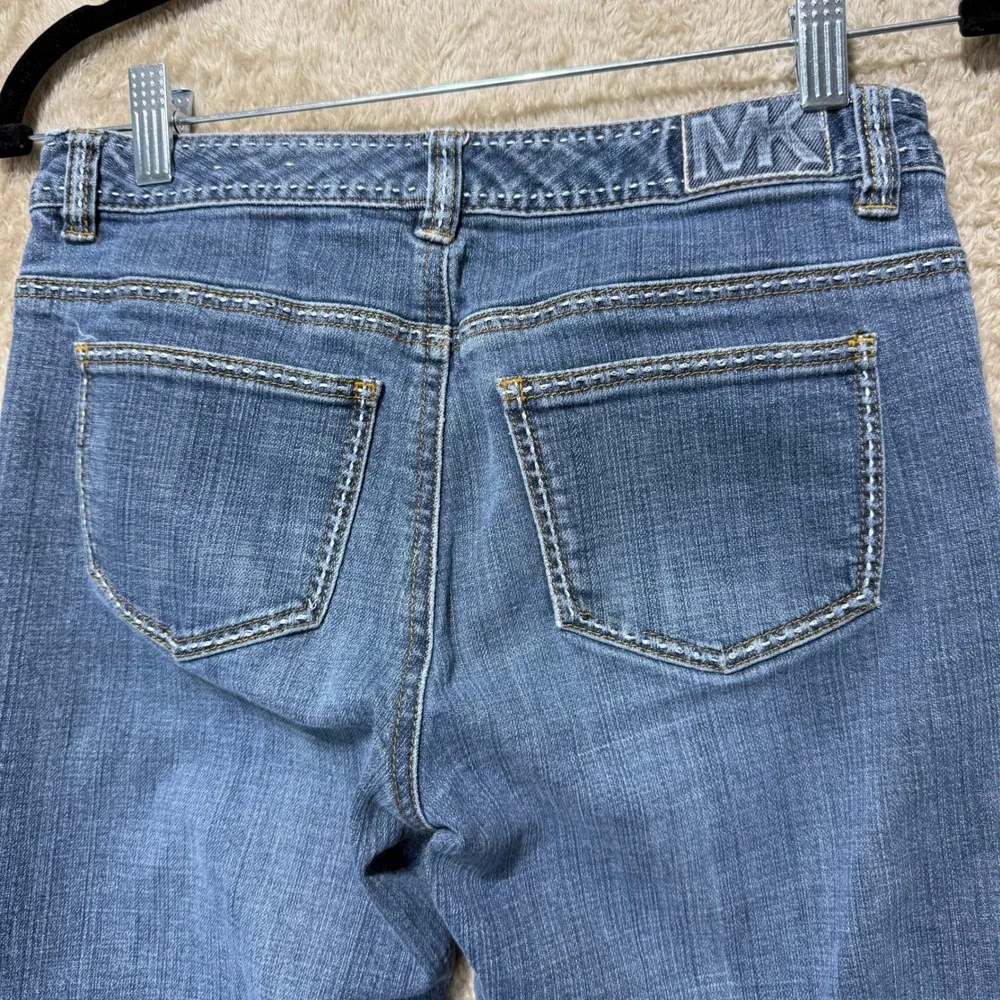 Michael Kors vintage Jeans Women 2/31 Blue Straight Leg Contrast Stitch Mid Rise